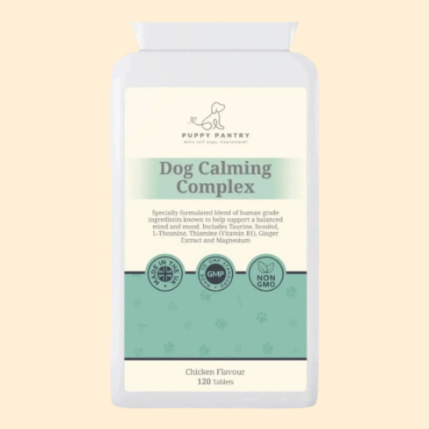 Calming Chews – Chicken (120 Pack)
Supports relaxation & relief from stress, separation anxiety, travel & fireworks