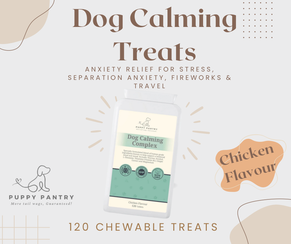 Calming Treats for Dogs - Anxiety Relief for Stress, Separation Anxiety, Fireworks, Travel - Chicken Flavor - 120 Chews