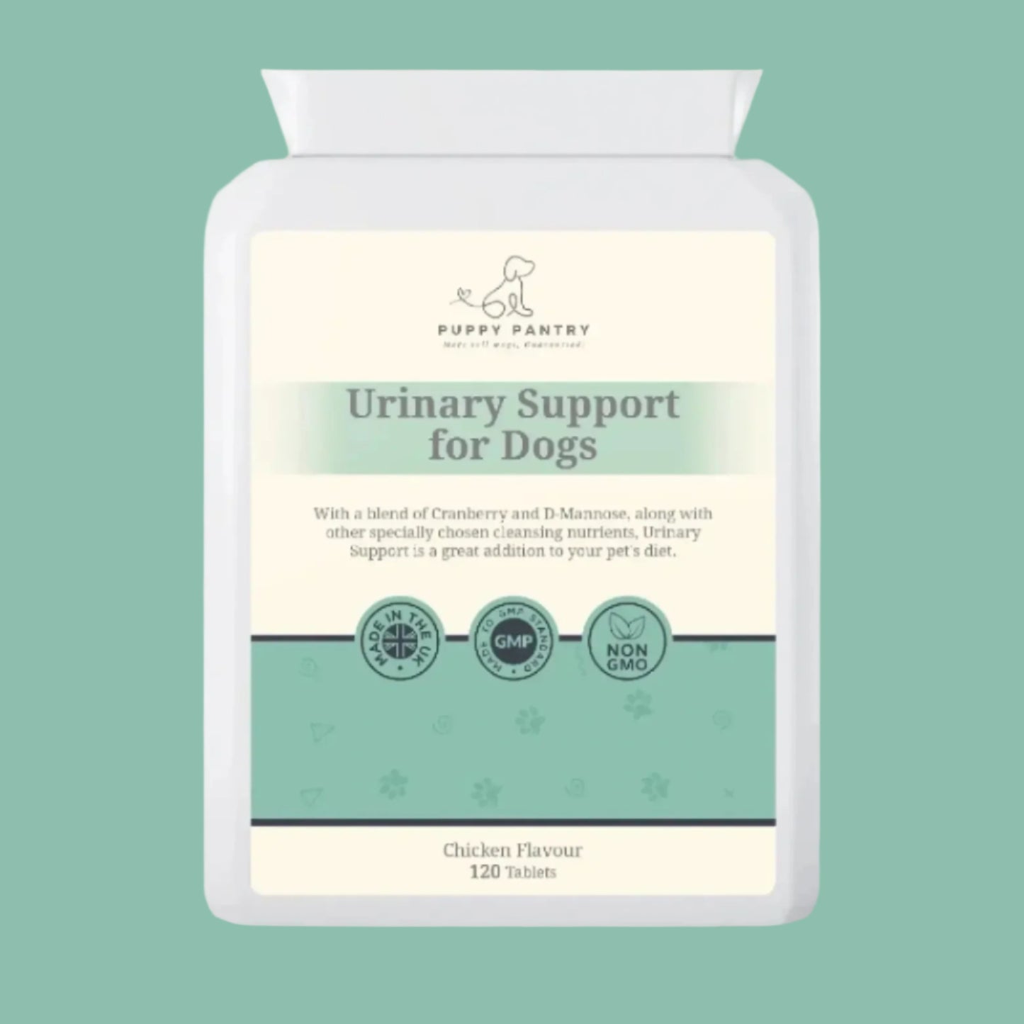 Dog Urinary Support Tablets – Natural Formula for Bladder & Kidney Health. (120 Tablets - 2 Month Supply) - Puppy Pantry