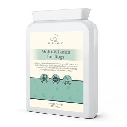 Dog Multivitamin Tablets – Complete Daily Nutrition for Optimal Health. Heart, Brain & Energy (120 Tablets) Puppy Pantry