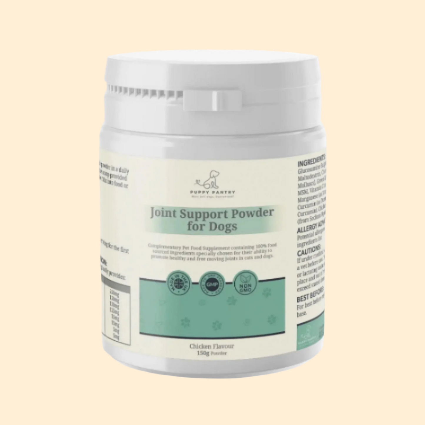 Joint Support Powder – Chicken (150g)
With glucosamine, chondroitin & MSM for mobility & comfort at all ages