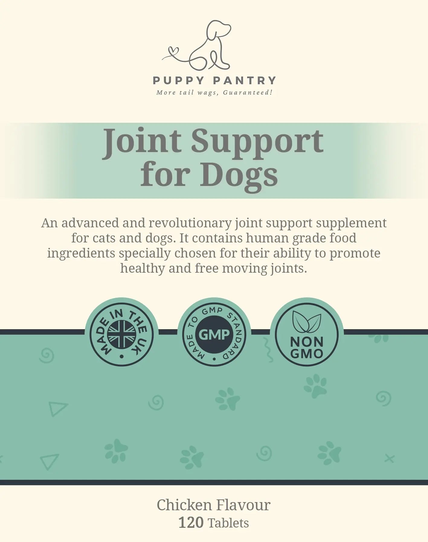 Dog Joint Support Tablets – Advanced Formula for Mobility & Comfort (120 Tablets) Puppy Pantry