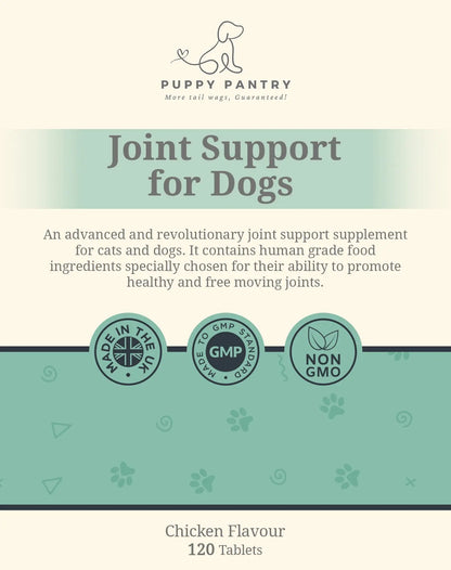 Dog Joint Support Tablets – Advanced Formula for Mobility & Comfort (120 Tablets) Puppy Pantry