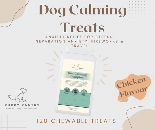 Calming Treats for Dogs - Anxiety Relief for Stress, Separation Anxiety, Fireworks, Travel - Chicken Flavor - 120 Chews