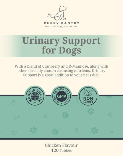 Dog Incontinence & UTI Support Tablets - Bladder Control, Kidney Support & Urinary Tract Health - Natural Supplements with Cranberry & D-Mannose