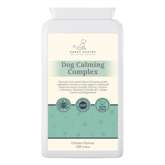 Dog Calming Tablets – Natural Support for Anxiety & Stress (120 Tablets - 4 Month Supply) - Puppy Pantry
