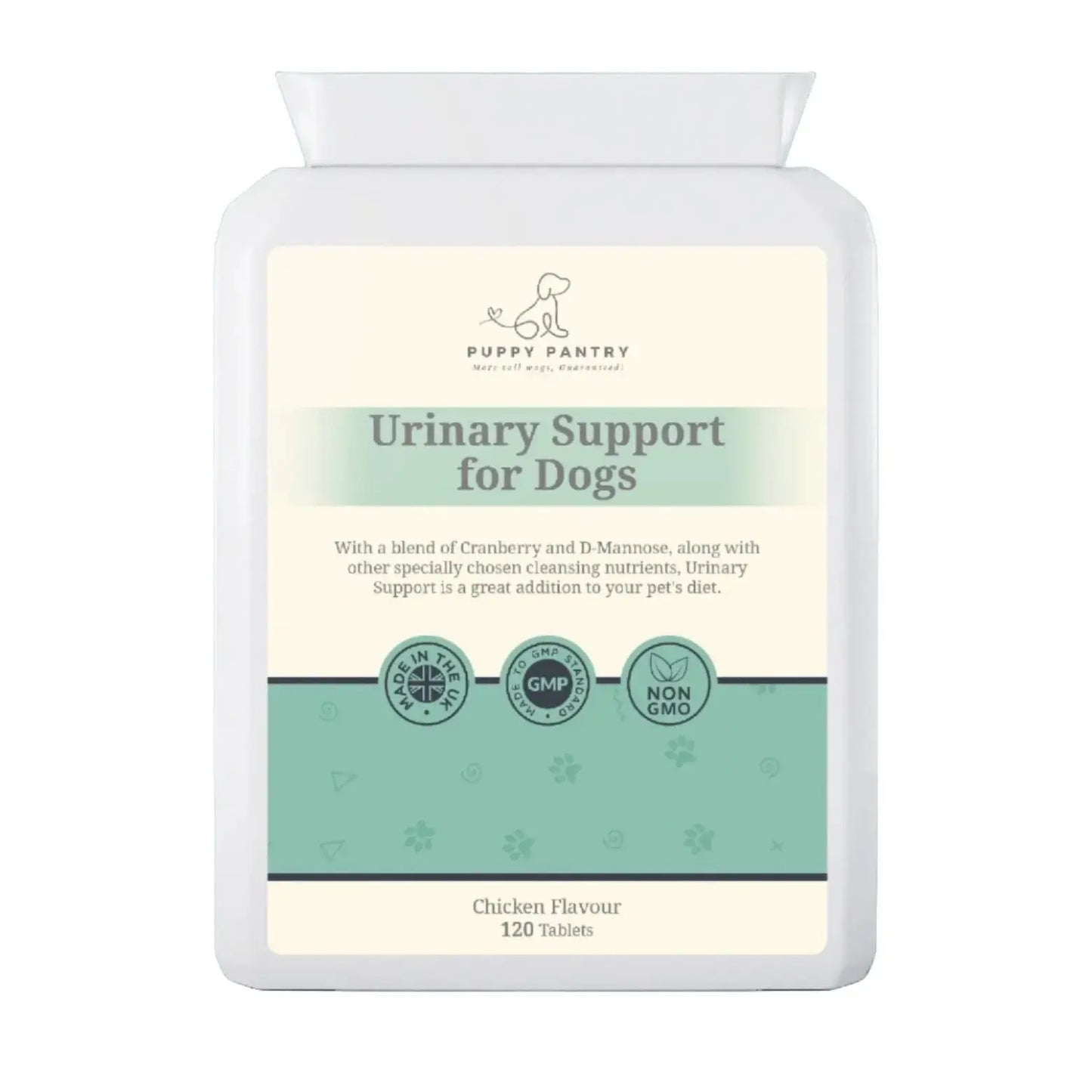 Dog Urinary Support Tablets – Natural Formula for Bladder & Kidney Health. (120 Tablets - 2 Month Supply) - Puppy Pantry